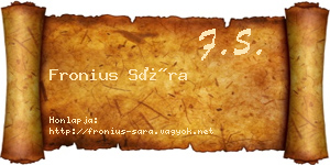 Fronius Sára névjegykártya