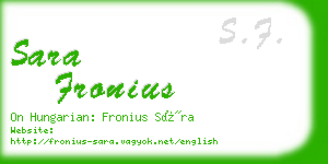 sara fronius business card